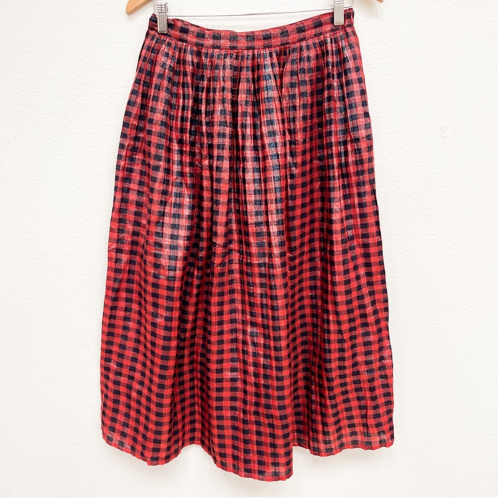 ASOS Shimmery Midi Skirt Size 6 Plaid Checkered